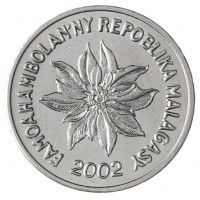 Монета Мадагаскар 1 франк 2002