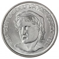 Бразилия 1 новый крузадо 1989 100 лет Республике