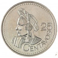 Монета Гватемала 25 сентаво 2000