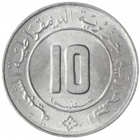 Монета Алжир 10 сантимов 1984