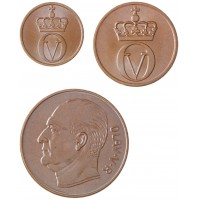 Монета Норвегия набор 1, 2, 5 эре 1971-1973