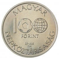 Монета Венгрия 100 форинтов 1985 Чемпионат мира по футболу 1986 - Национальные мексиканские артефакты