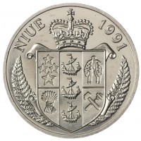Монета Ниуэ 5 долларов 1991 100 лет баскетболу