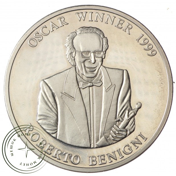 Сомали 5 долларов 1999 Роберто Бениньи - лауреат премии "Оскар" 1999