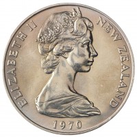 Монета Новая Зеландия 1 доллар 1970 Гора Кука