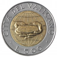 Ватикан 500 лир 1992