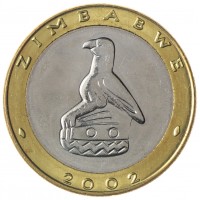 Монета Зимбабве 5 долларов 2002