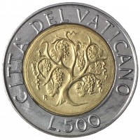 Ватикан 500 лир 1989