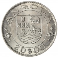 Монета Ангола 20 эскудо 1971