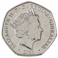 Гибралтар 50 пенсов 2021 Рождество