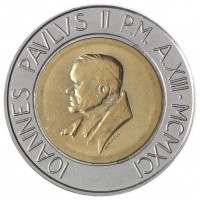 Монета Ватикан 500 лир 1991