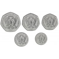 Монета Сан-Томе и Принсипи набор 100, 250, 500, 1000, 2000 добр 1997