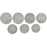 Бразилия набор монет 5, 10, 50, 100, 100, 500, 1000 крузейро 1992-1994