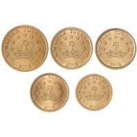 Монета Таджикистан набор 5, 10, 20, 25, 50 дирам 2006