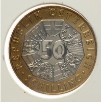 Монета Австрия 50 шиллингов 1998 Председательство Австрии в ЕС