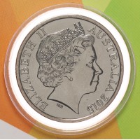 Монета Австралия 20 центов 2015 Чемпионат мира по крикету 2015