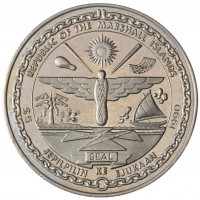 Монета Маршалловы Острова 5 долларов 1990 Объединение Германии