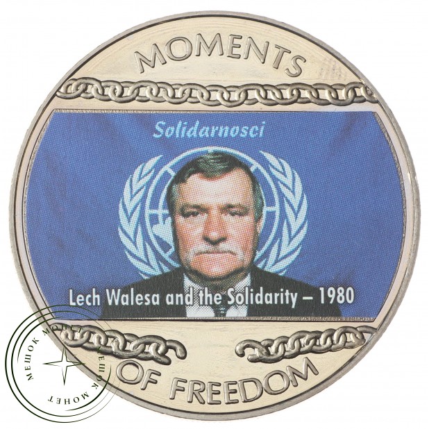 Либерия 10 долларов 2004 Лех Валенса и профсоюз "Солидарность"