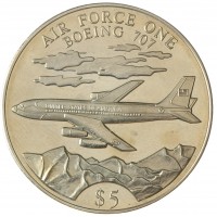 Монета Либерия 5 долларов 2000 Борт № 1 - Boeing 707