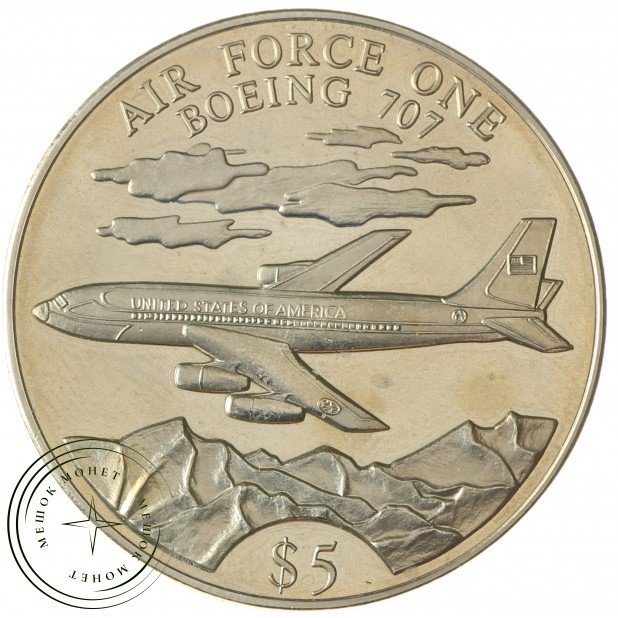 Либерия 5 долларов 2000 Борт № 1 - Boeing 707