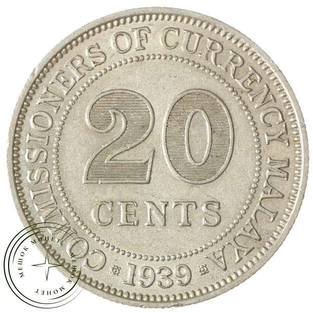 Малайя 20 центов 1939