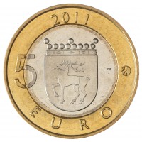 Монета Финляндия 5 евро 2011 Исторические регионы Финляндии - Аланды