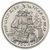 Фолклендские острова 2 фунта 2000 Золотая лихорадка
