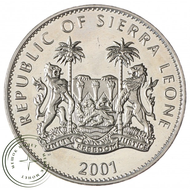 Сьерра-Леоне 1 доллар 2001 Большая африканская пятёрка - Леопард