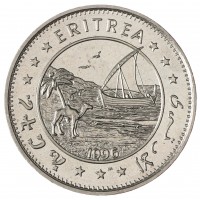 Монета Эритрея 1 доллар 1996 Берегите планету Земля - Средиземноморский сокол