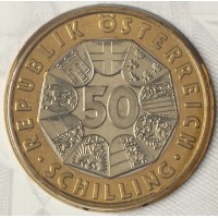 Монета Австрия 50 шиллингов 2001 Последний шиллинг