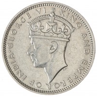 Монета Малайя 20 центов 1943