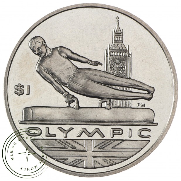 Британские Виргинские острова 1 доллар 2012 XXX летние Олимпийские Игры в Лондоне 2012 - гимнастика