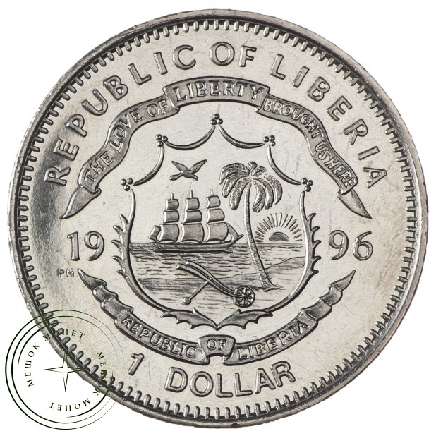 Либерия 1 доллар 1996 Сохраним планету Земля - Жако