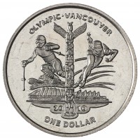 Монета Сьерра-Леоне 1 доллар 2009 XXI зимние Олимпийские Игры в Ванкувере 2010 - Спортсмены