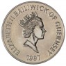 Гернси 5 фунтов 1997 50 лет свадьбе Королевы Елизаветы II и Принца Филиппа