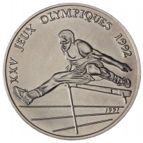 Монета Республика Конго 100 франков 1991 XXV Летние Олимпийские игры в Барселоне 1992 - Бег с барьерами