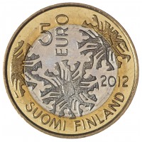 Монета Финляндия 5 евро 2012 Северная природа - Фауна