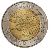 Монета Финляндия 5 евро 2007 90 лет независимости