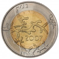 Монета Финляндия 5 евро 2007 90 лет независимости