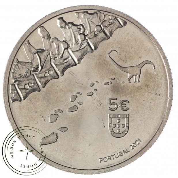 Португалия 5 евро 2021 Динхейрозавр