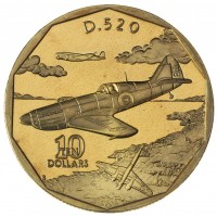 Монета Маршалловы Острова 10 долларов 1991 Dewoitine D.520