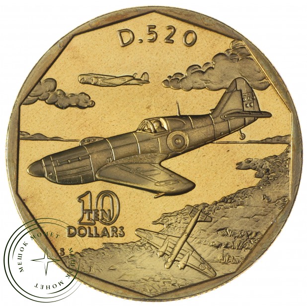 Маршалловы Острова 10 долларов 1991 Dewoitine D.520