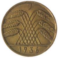 Германия 10 рейхспфеннигов 1936 Двор J