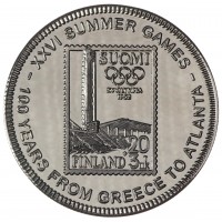 Монета Уганда 1000 шиллингов 1997 100 лет Олимпийским играм - Хельсинки 1952