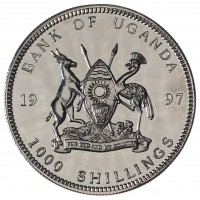 Монета Уганда 1000 шиллингов 1997 100 лет Олимпийским играм - Хельсинки 1952