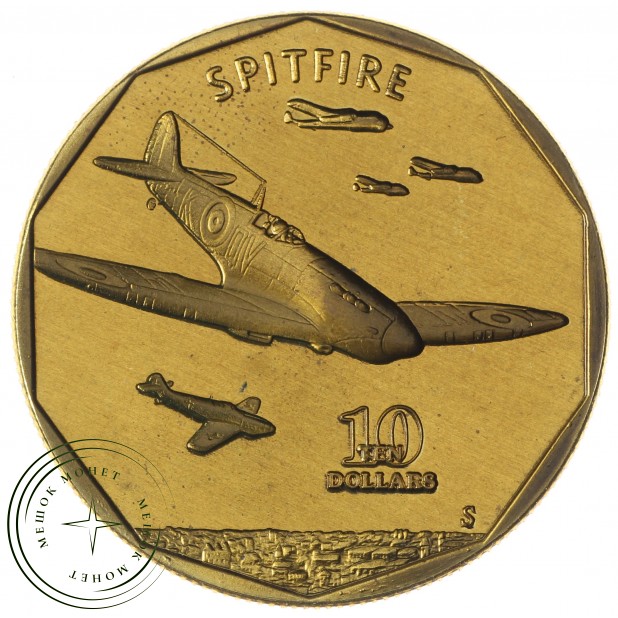 Маршалловы Острова 10 долларов 1991 Supermarine Spitfire