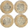 Мексика набор 4 монеты 20 песо 2019-2021