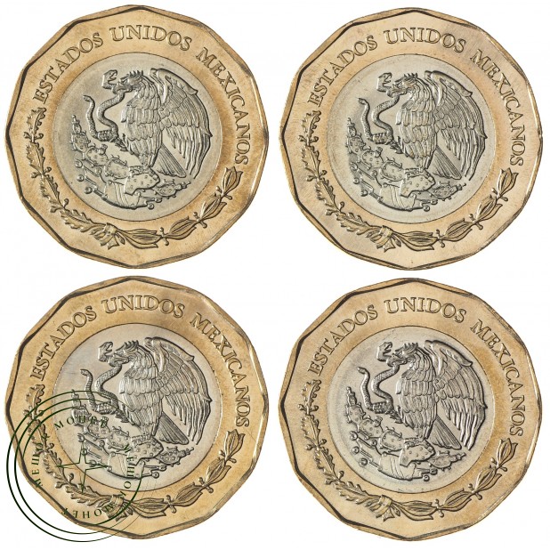 Мексика набор 4 монеты 20 песо 2019-2021