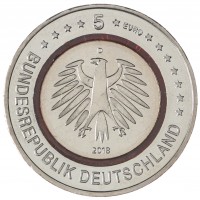 Монета Германия 5 евро 2018 Субтропическая зона