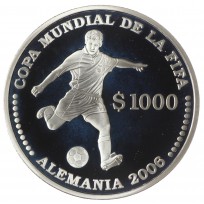 Монета Уругвай 1000 песо 2003 Чемпионат мира по футболу 2006
